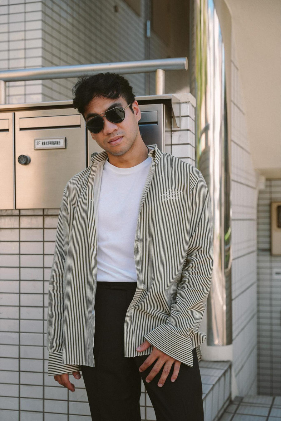 CLASSIC SHIRT IN GREEN STRIPES