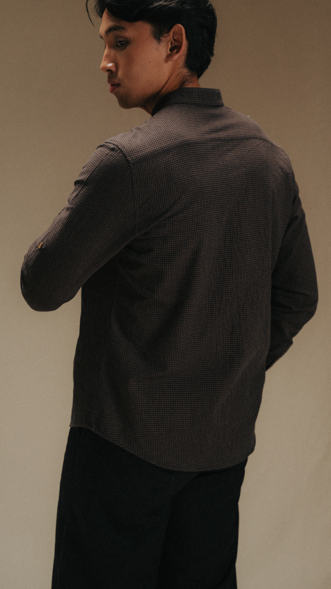 ALAWI IN CHEQUERED BROWN