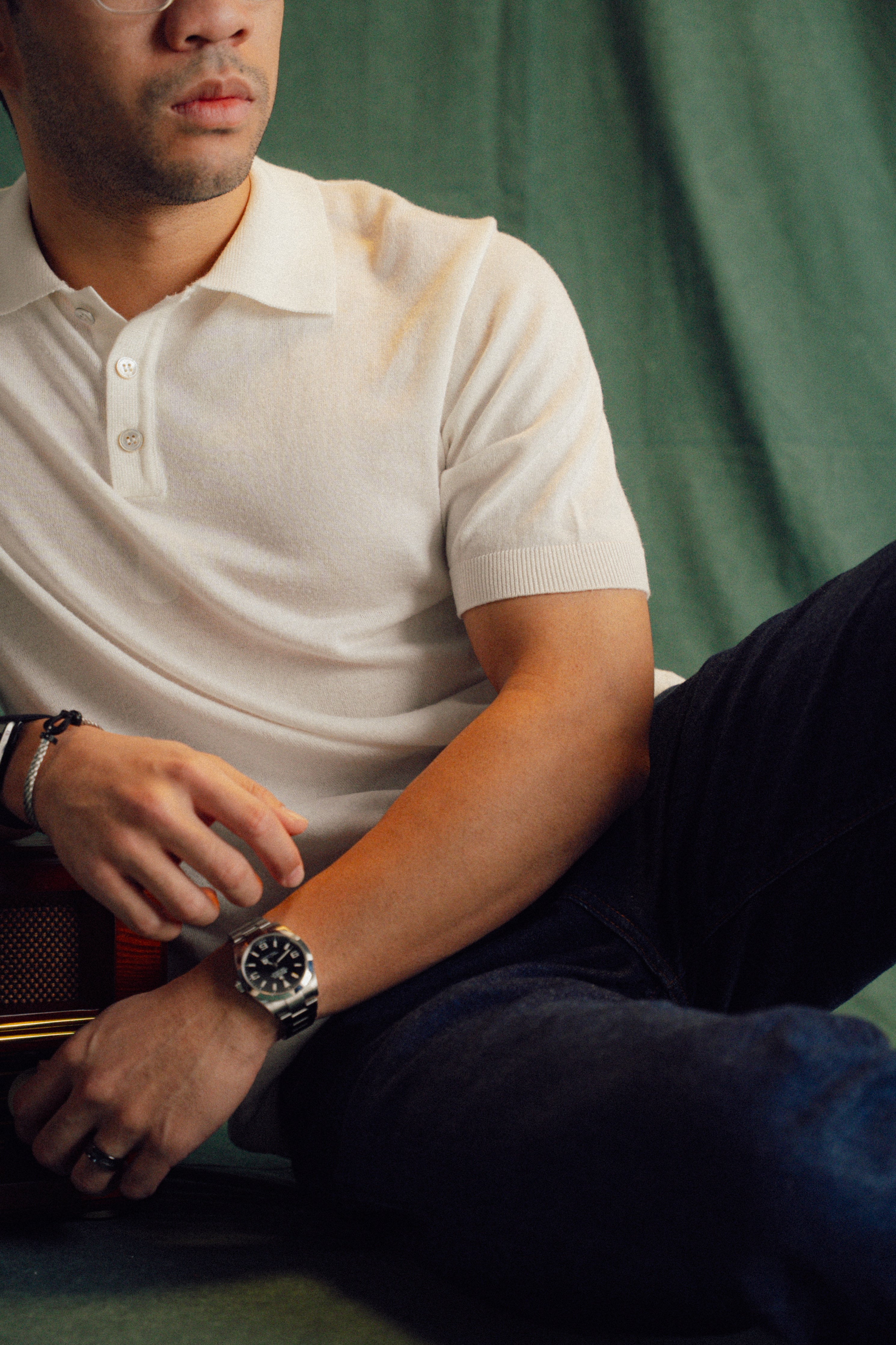 MERCER KNIT SHIRT IN IVORY WHITE
