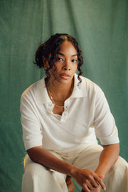 MERCER KNIT SHIRT IN IVORY WHITE