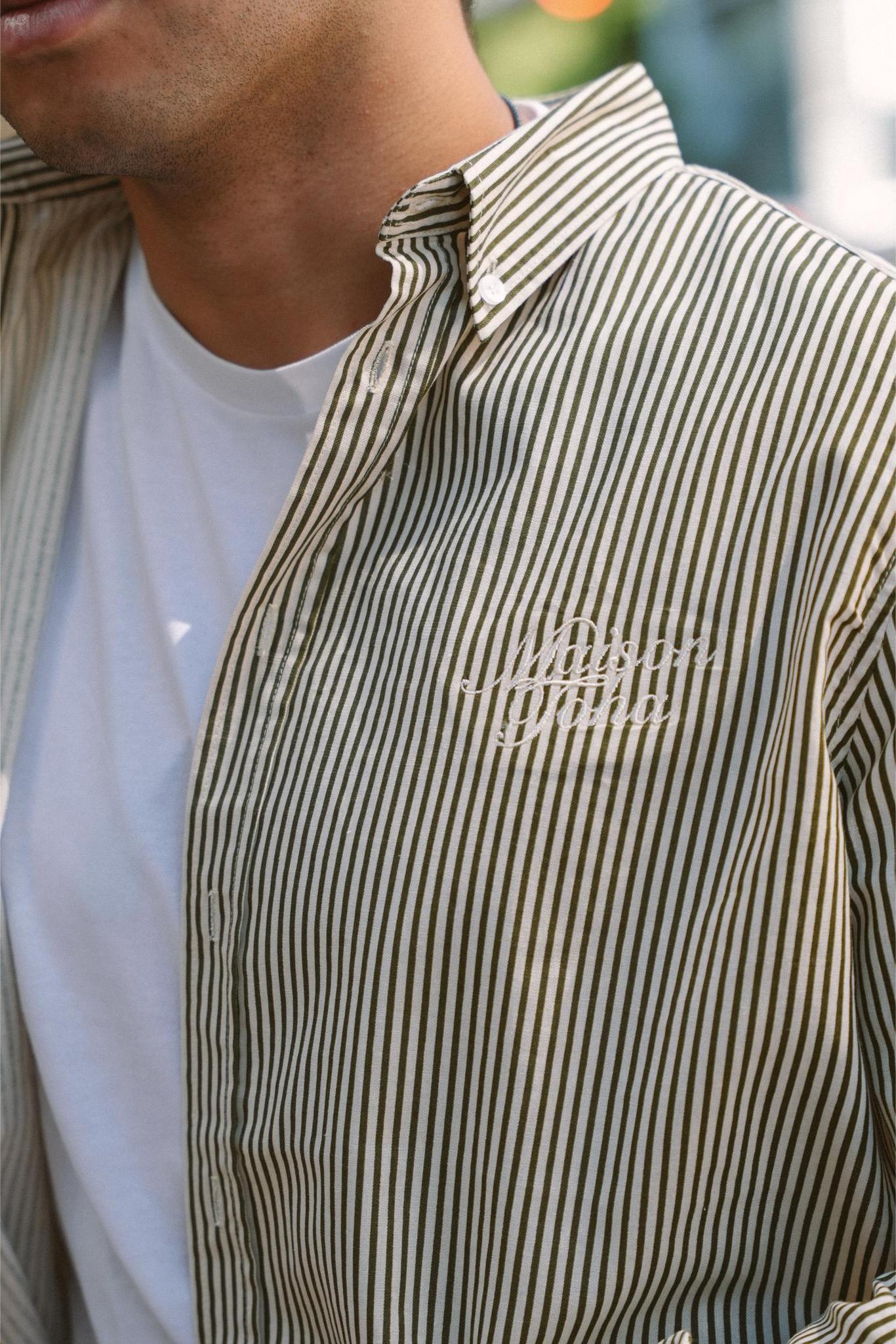CLASSIC SHIRT IN GREEN STRIPES