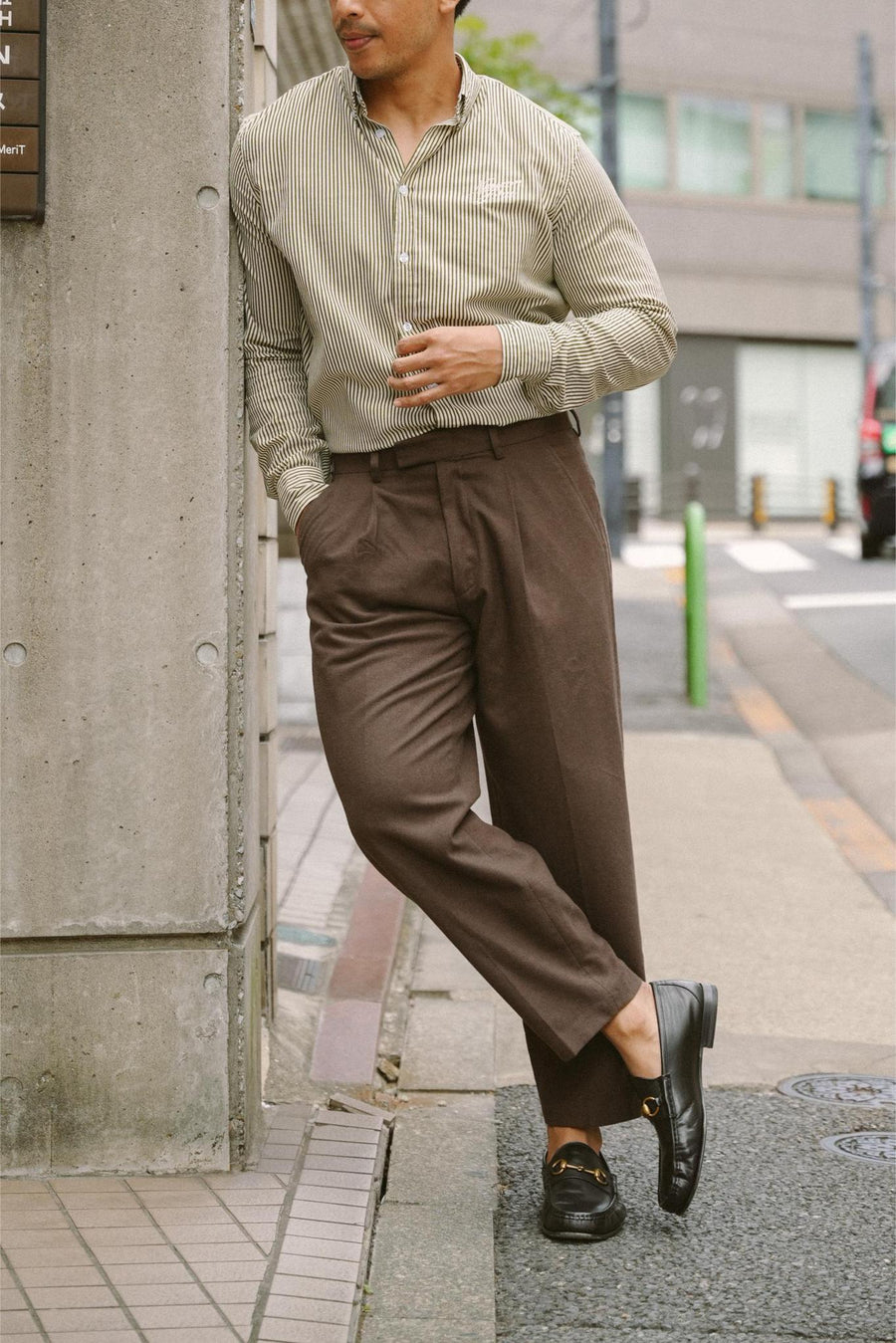 CLASSIC SHIRT IN GREEN STRIPES