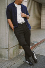 CLASSIC FISHERMAN KNIT SHIRT IN NAVY