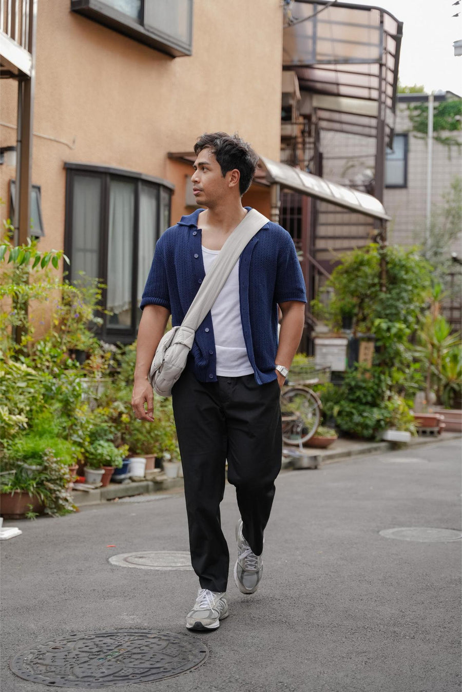 CLASSIC FISHERMAN KNIT SHIRT IN NAVY